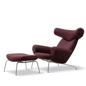 Ox Chair inklusive Hocker in Vidar 693 mit Keder aus Max 93 Leder von Hans J. Wegner