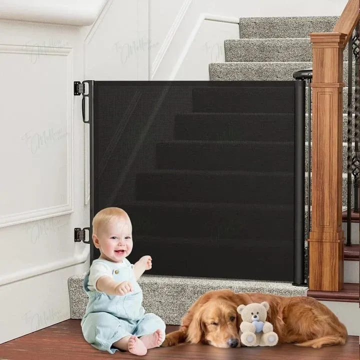 Retractable Baby Gate Extendable Safety Barrier for Stairs - Product example