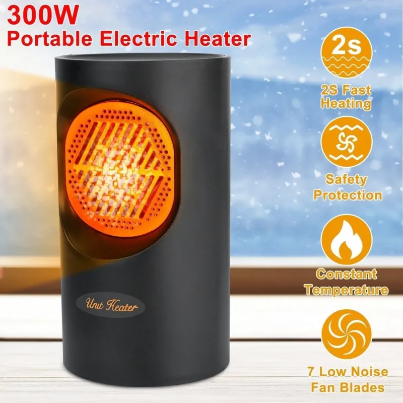 Portable Electric Heater 300W Compact Fast Heating - Product showcase