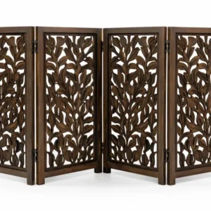 Hundegitter Holz Freistehendes 4-Panel Haustiergitter Faltbar Holz 180x84cm - Hauptansicht bei iAnanas (IA-44)