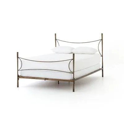 vivienne brass finished metal bed frame for magnolia