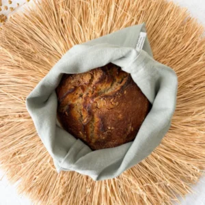 Brotbeutel aus Leinen – Salbeigrün