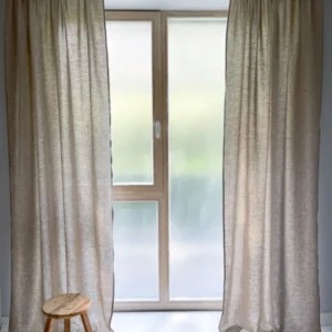 Mittelschwere Leinenvorhänge – Beige (2er-Set)