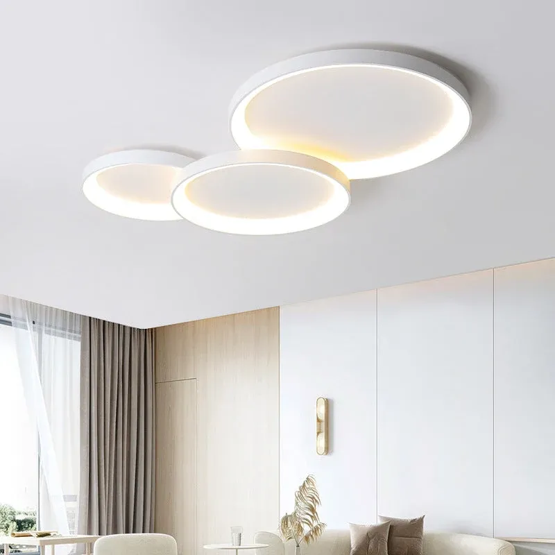 Modern LED Ceiling Light Black Round Panel With Halo Effect - Product example