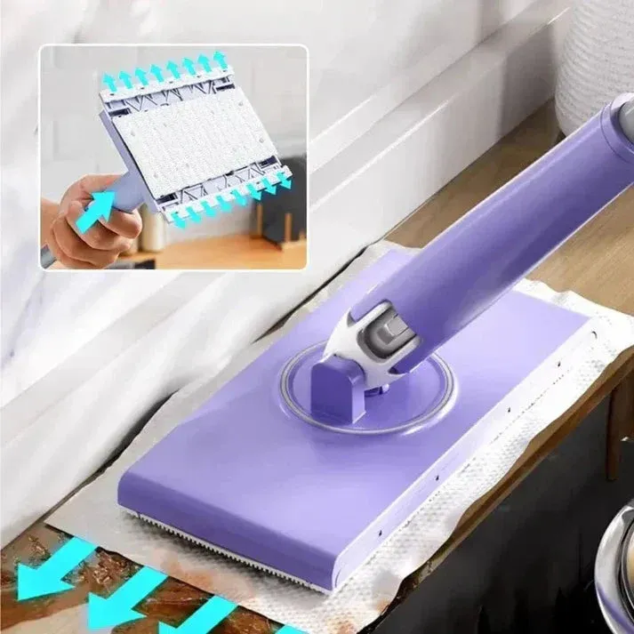 Modern Floor Mop 360 Swivel Head With Reusable Cloths - Detailed view