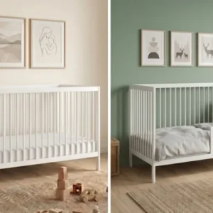 Kids Collective Babybett Kinderbett Gitterbett mit Rausfallschutz Baby Bett | stabiles Buchenholz | Juniorbett | made in Europe | Kinderzimmer Jugendzimmer Möbel | 60x120 & 70x140 cm