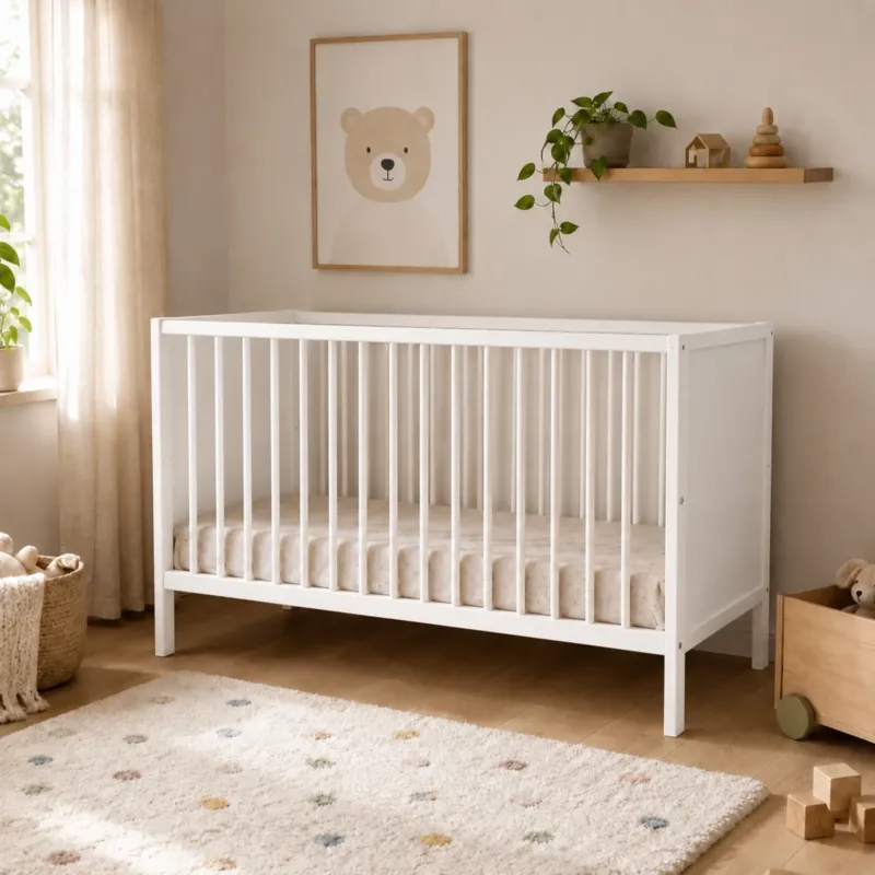Kids Collective Babybett Kinderbett Beistellbett mit HDF-Platte | Modulares Gitterbett Lattenrost 3-fach höhenverstellbar & abnehmbare Sprossen | Baby Bett Holz Kinderzimmer | 60x120 & 70x140 cm
