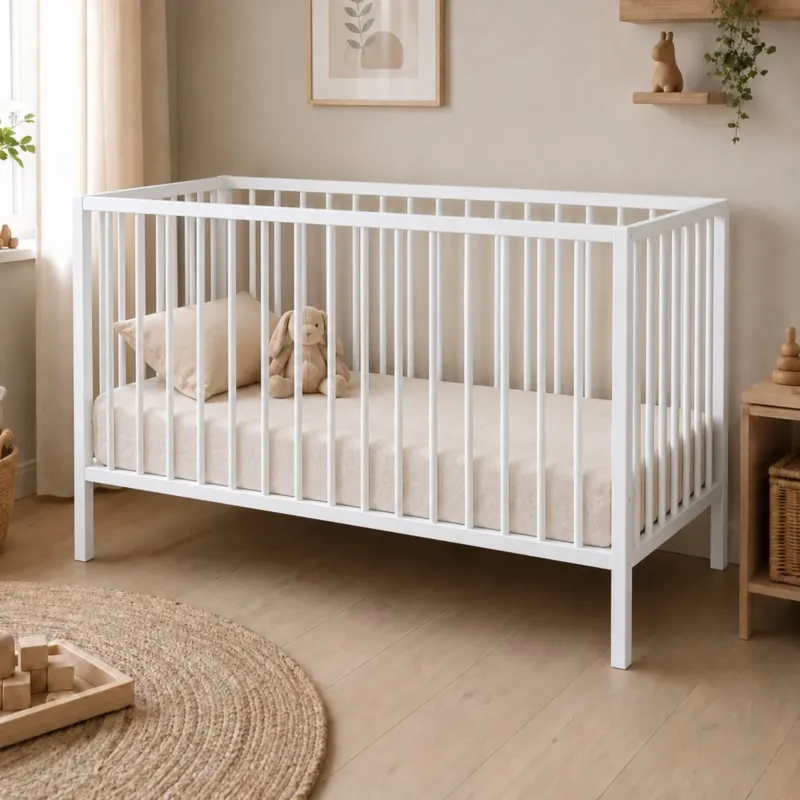 Kids Collective Babybett Kinderbett Beistellbett | Modulares Gitterbett Lattenrost 3-fach höhenverstellbar & abnehmbare Sprossen | Baby Bett Holz Kinderzimmer | 60x120 & 70x140 cm