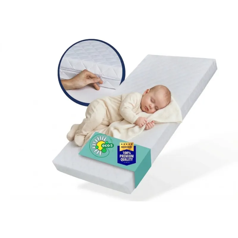 Babymatratze Kindermatratze SMART 60x120 | 70x140 | 80x150 | 80x160 | 80x170 | 80x180 | 90x190 | 90x200 cm mit abnehmbarem Bezug, waschbar bei 60°C für Kinderbett, eco5 zertifiziert, Körpergewicht bis 60kg Hergestellt in der EU