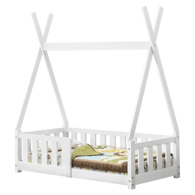 Kinderbett Helsingborg 70x140 cm Weiß [en.casa] - premiumXL