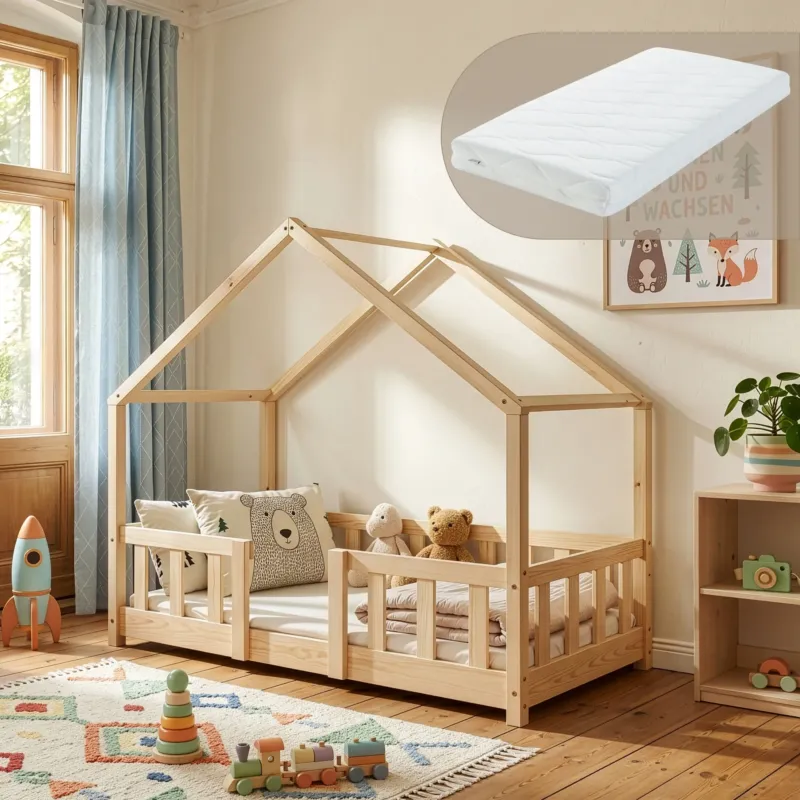Kinderbett Treviolo mit Kaltschaummatratze [en.casa]