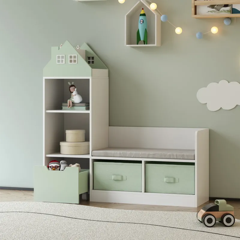 Kindersitzbank mit Regal Vipsali [en.casa]