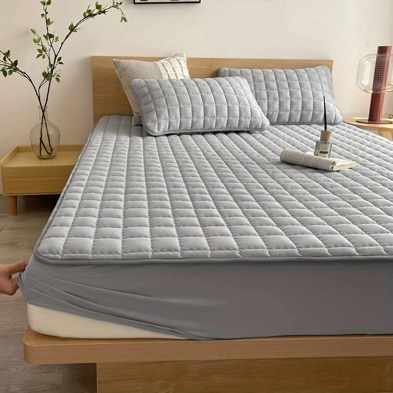Premium Quilted Mattress Protector Waterproof Breathable Cotton Blend - Detailed view