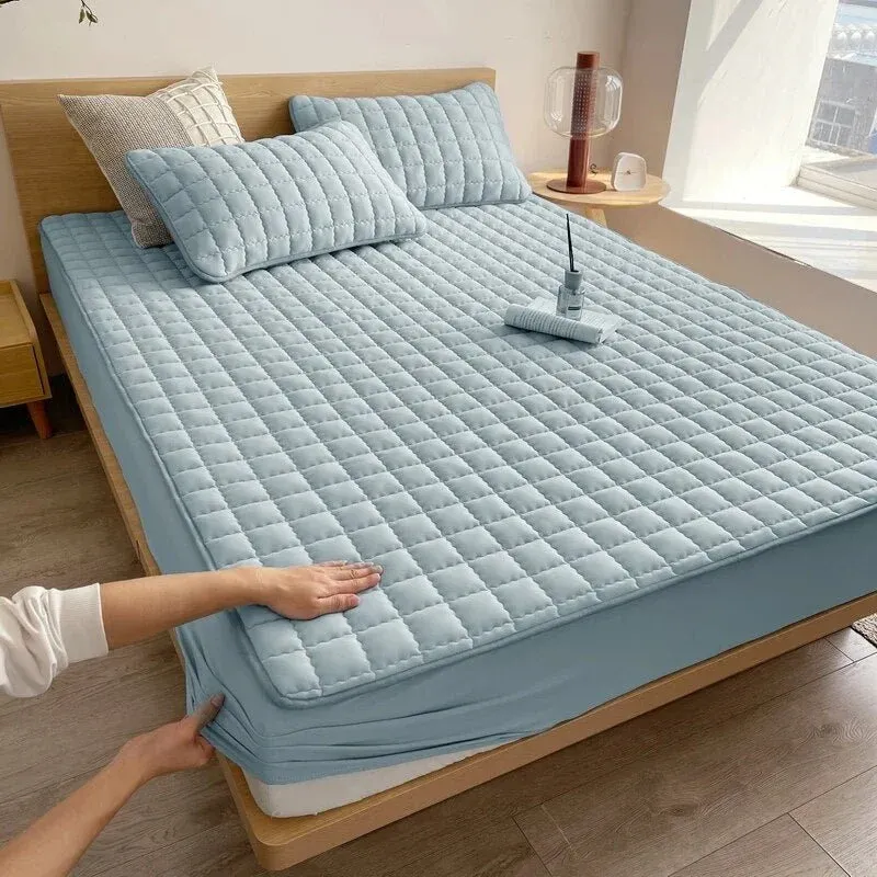 Premium Quilted Mattress Protector Waterproof Breathable Cotton Blend - Product example