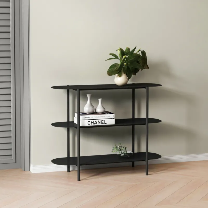 Konsolentisch Enebakk 70x90x32cm Schwarz, matt [en.casa] - premiumXL