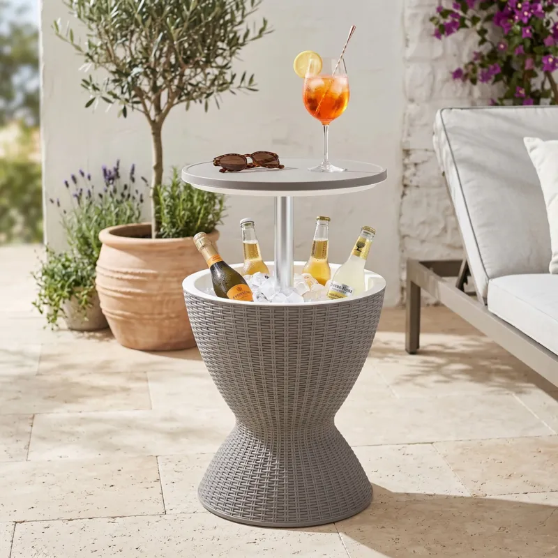 Kühltisch Atessa 58x49 cm Rattanoptik [casa.pro]
