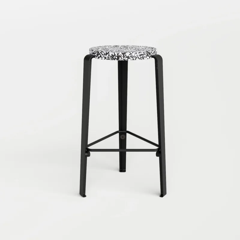 Tabouret de bar LOU - plastique recyclé Macchiato