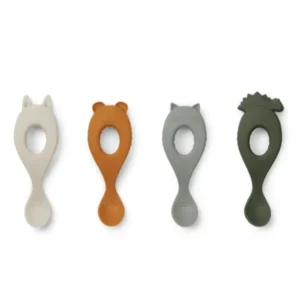 Liva Silikone Löffel 4er-Pack, Hunter Green Mix von Liewood
