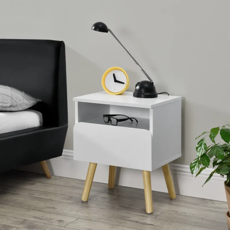 Nachttisch Dargaville 50x40x34 cm Weiß en.casa - premiumXL