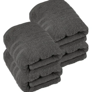 4er Handtücher Set 50x100 cm Baumwolle Anthrazit - Grau