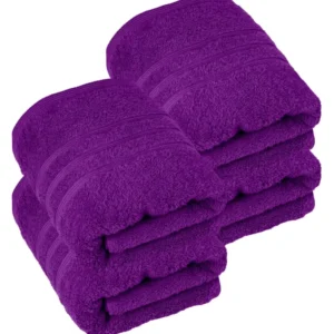 4er Handtücher Set 50x100 cm Baumwolle Lila - Aubergine