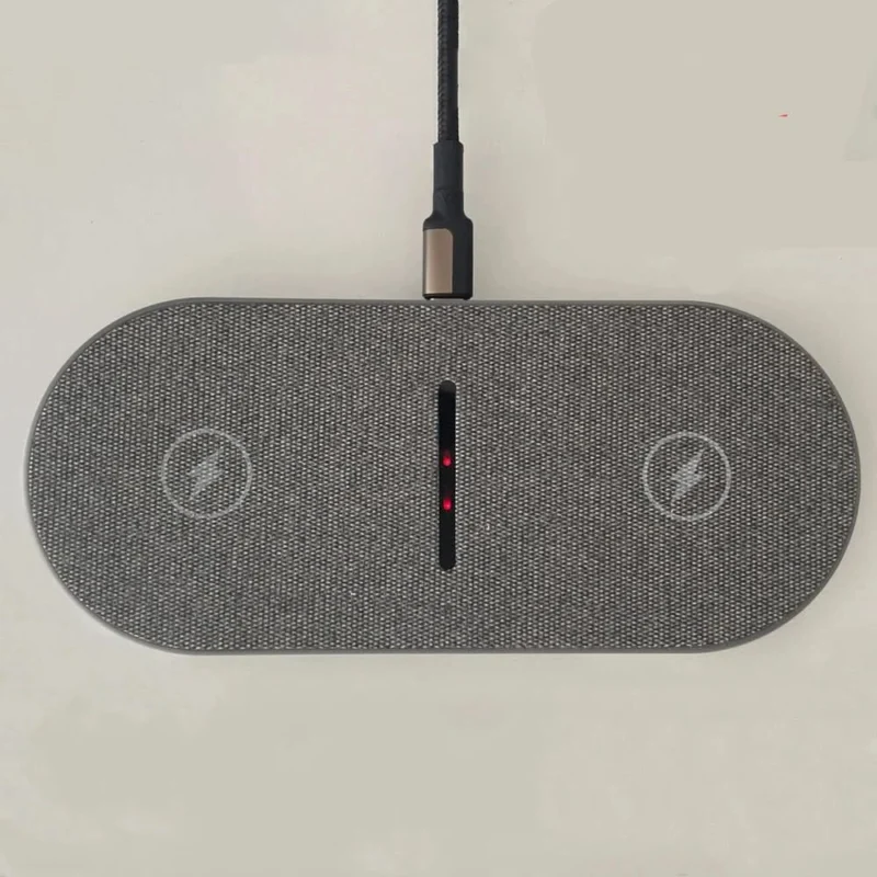 Wireless Charging Pad Fast Charging Station with Fabric Finish - Product example