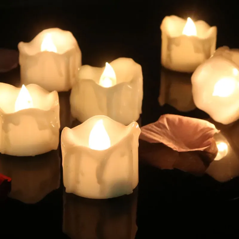 Flameless LED Tea Light Candles Battery Operated Flickering Set - Detailed view