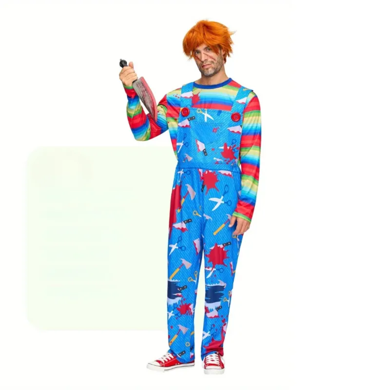 Halloween Horror Costume Striped Jumper With Bloody Pattern - Product showcase