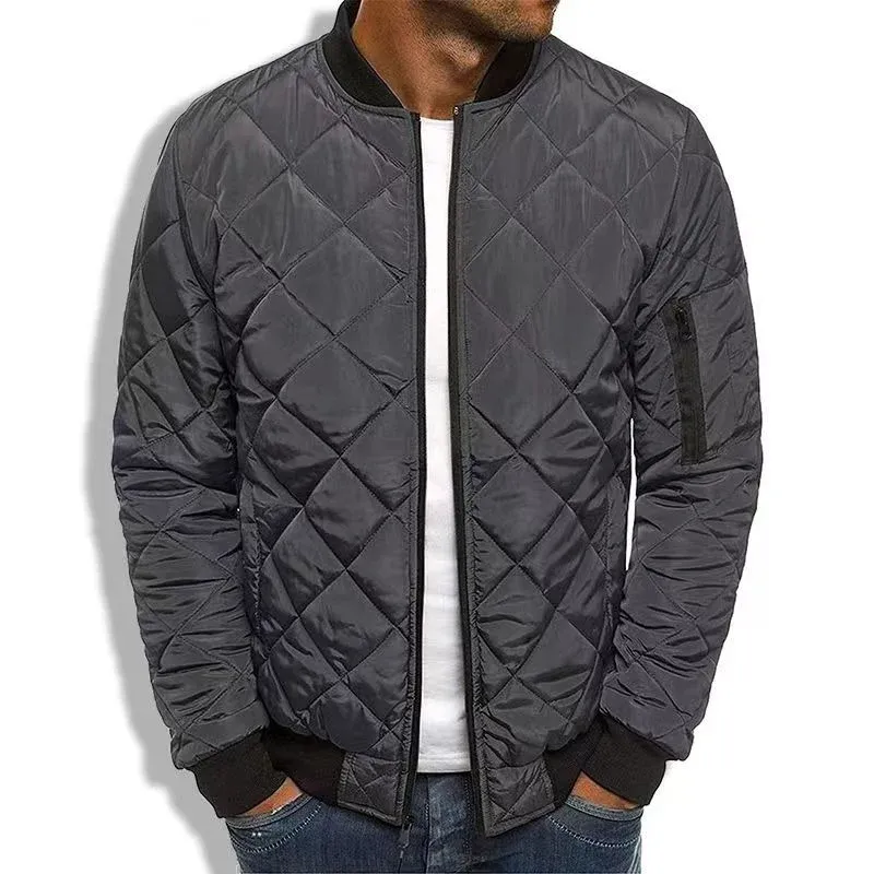 Quilted Bomber Jacket Diamond Stitch Design - Product showcase