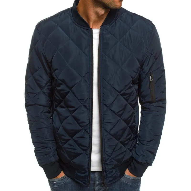 Quilted Bomber Jacket Diamond Stitch Design - Product example