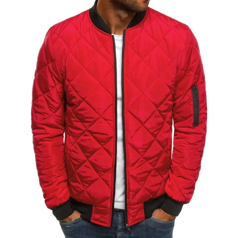 Quilted Bomber Jacket Diamond Stitch Design - Product detail 4