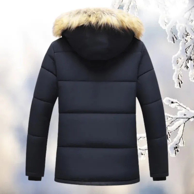 Winter Parka Coat Quilted Design With Fur Hood - Product detail 4