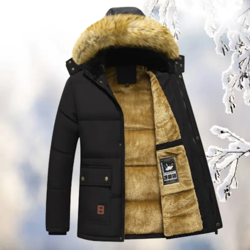 Winter Parka Coat Quilted Design With Fur Hood - Product showcase