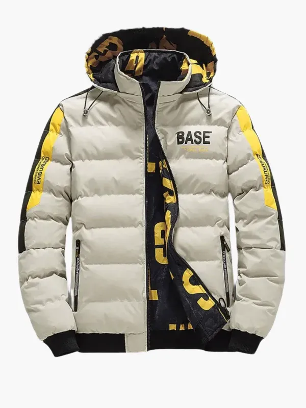 Urban Winter Puffer Jacket Quilted Down Hooded Design - Detailed view