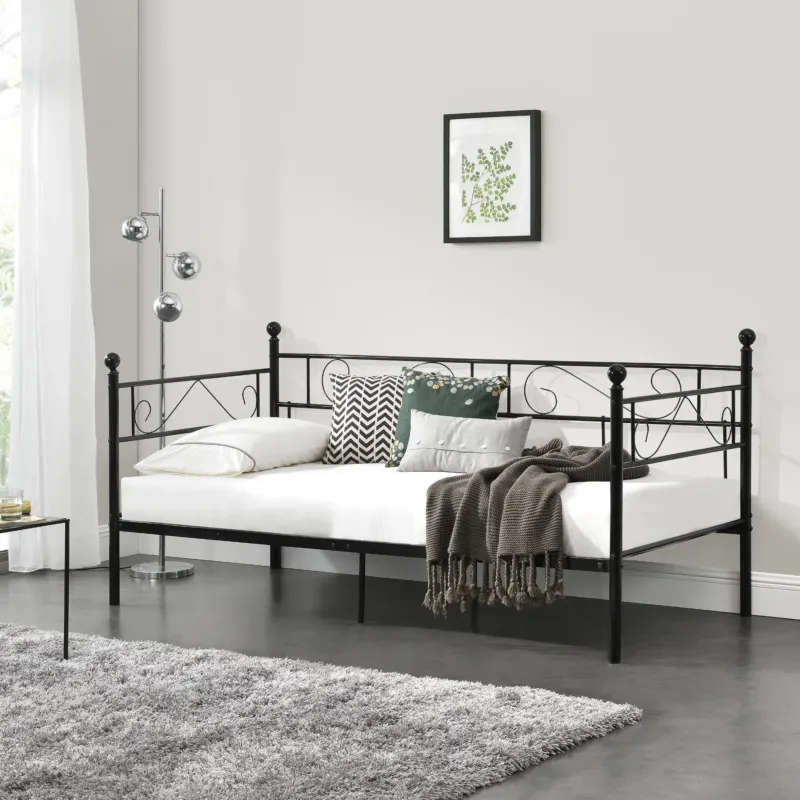 Metallbett Granada 90x200 cm Stahl [en.casa]