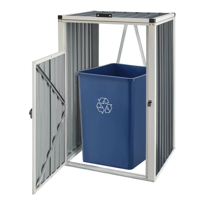 Mülltonnenbox Tarbek für 1/2/3/4 Tonnen Stahl verzinkt Anthrazit in versch. Größen [en.casa] - premiumXL