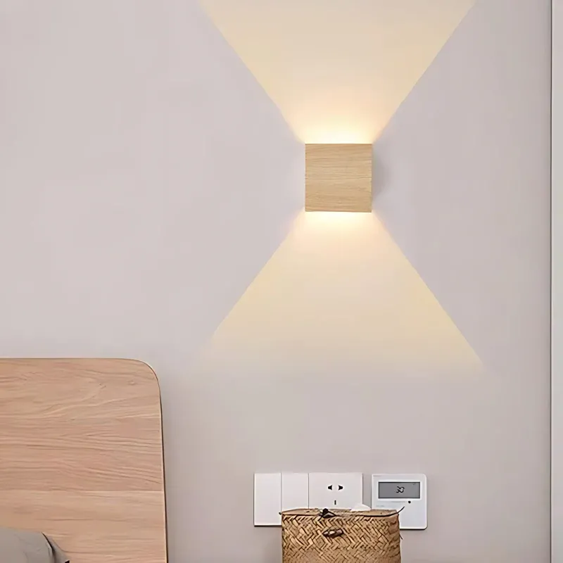 NordiLume Stylish Natural Wood Scandinavian Wall Light Fixture - Product showcase
