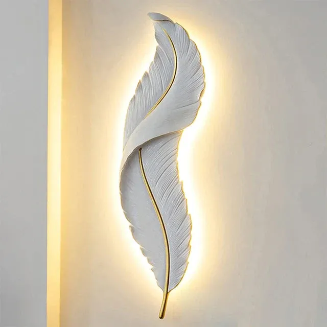 Feather Wall Light Modern LED Backlit Design - Product showcase
