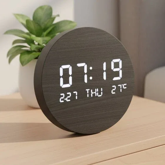 Digitale LED Tischuhr im skandinavischen Design – minimalistisch