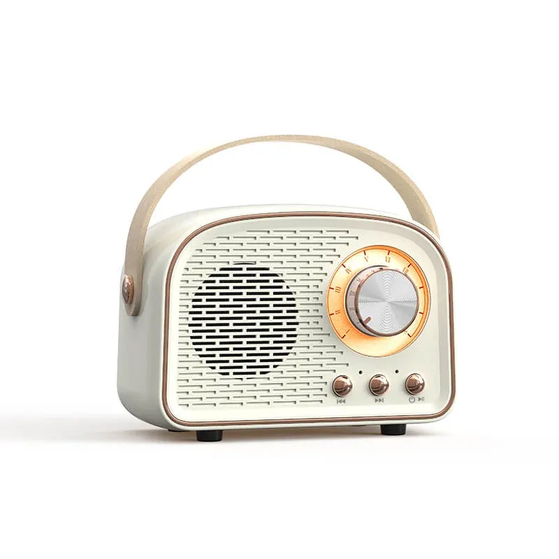 Retro Bluetooth Speaker Vintage Radio Design with Handle - Product showcase