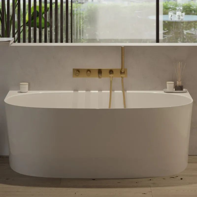 Vorwand-Badewanne aus Mineralguss "Valencia M+" | Oval