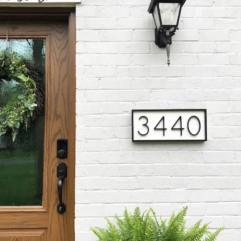 Modern Black House Numbers Floating 3D Metal Design - Detailed view