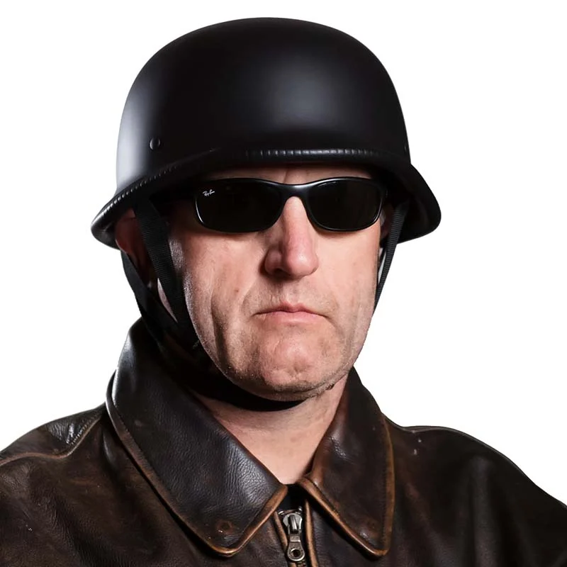 Classic Motorcycle Half Helmet Gloss Black DOT ECE Certified - Product example
