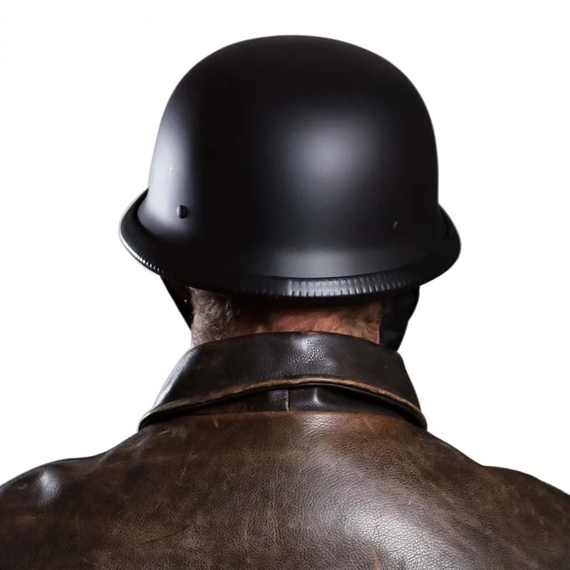 Classic Motorcycle Half Helmet Gloss Black DOT ECE Certified - Product detail 4