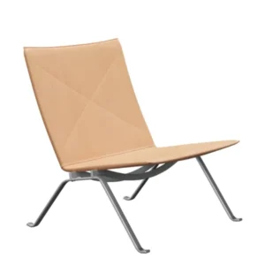 PK22 Lounge-Sessel, Naturleder von Poul Kjærholm