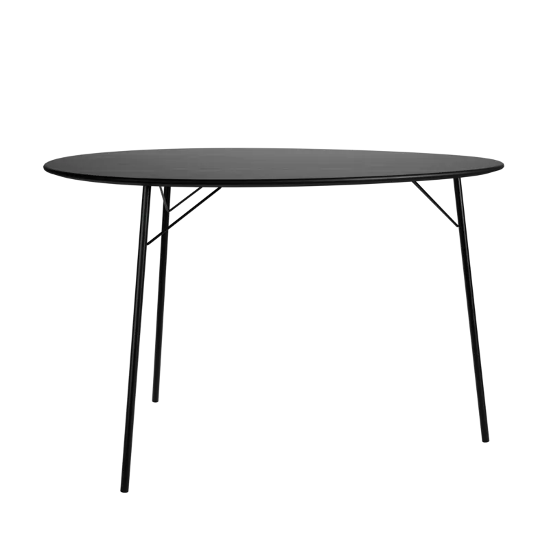 FH3603 Egg Table, Special Edition in schwarzer Esche, schwarzes Gestell von Arne Jacobsen