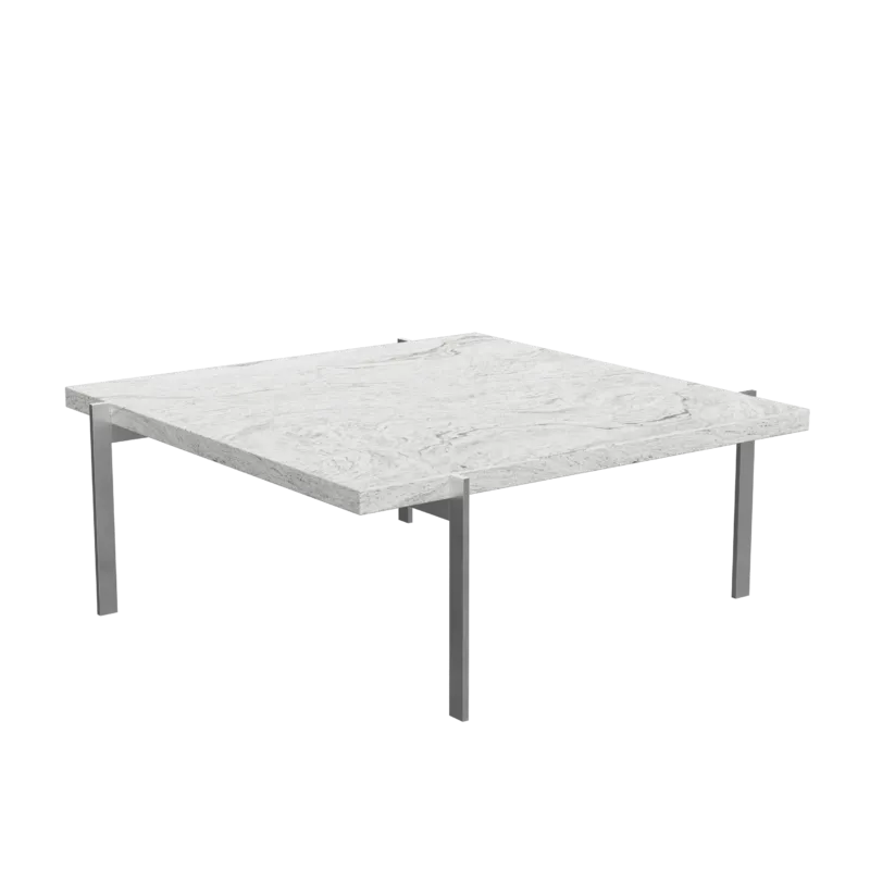 PK61 Couchtisch, grau-weißer Granit von Poul Kjærholm