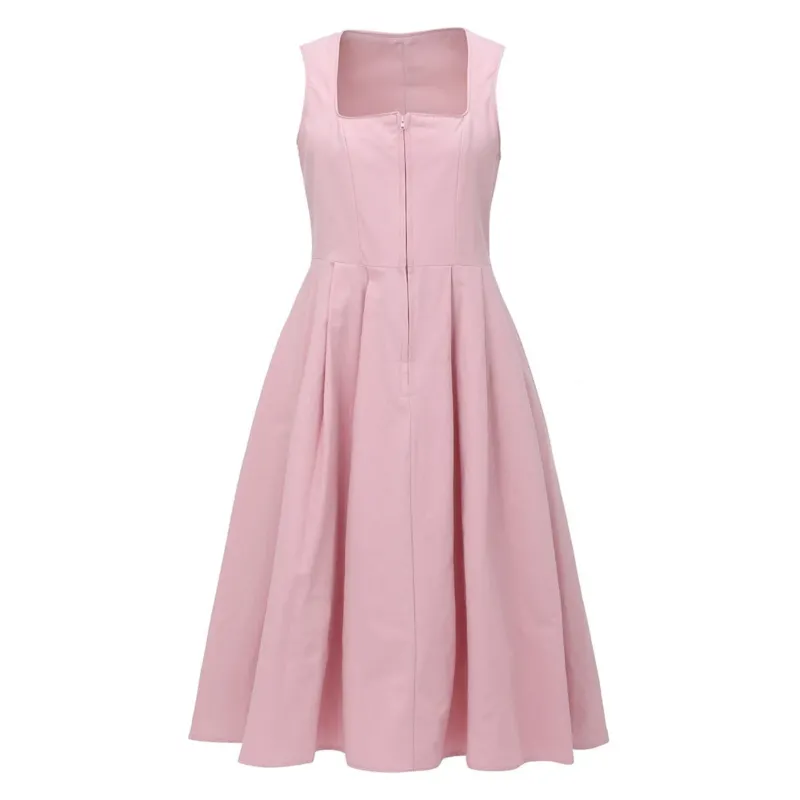Traditional Dirndl Dress Pink Vintage Style With Lace Detail - Product detail 4