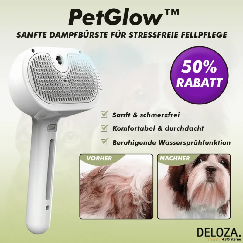 Dampfbürste für Hunde und Katzen mit Wassersprühfunktion
