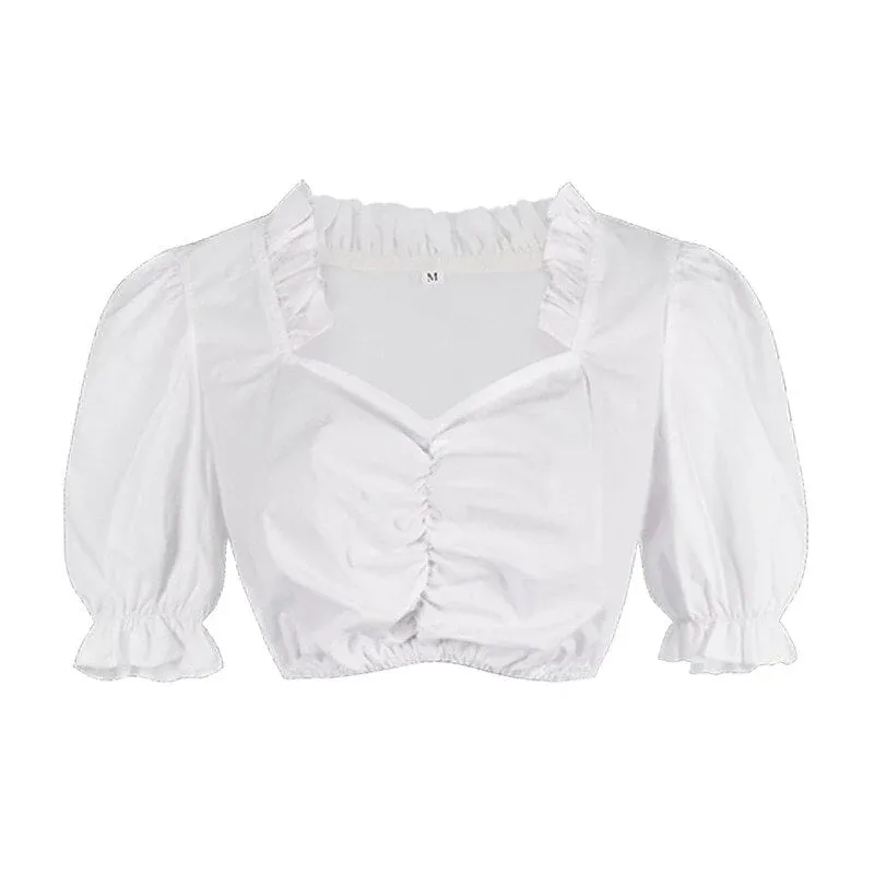 Traditional Dirndl Dress Pink Floral Embroidered With White Blouse - Product example
